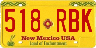 NM license plate 518RBK