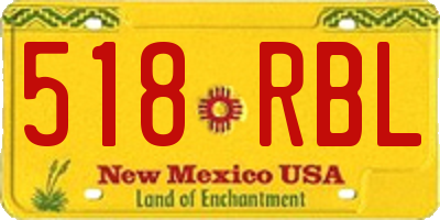 NM license plate 518RBL