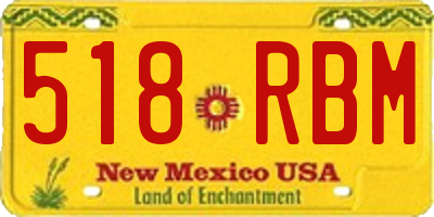 NM license plate 518RBM