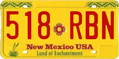 NM license plate 518RBN