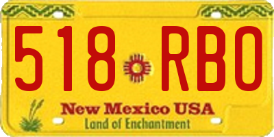 NM license plate 518RBO