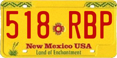 NM license plate 518RBP