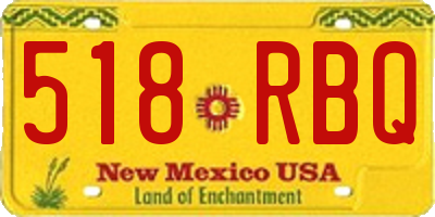 NM license plate 518RBQ