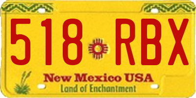 NM license plate 518RBX