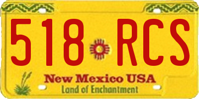 NM license plate 518RCS
