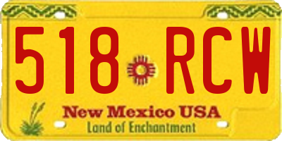NM license plate 518RCW