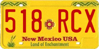 NM license plate 518RCX