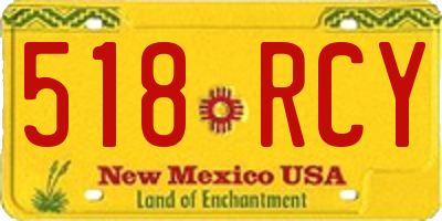 NM license plate 518RCY
