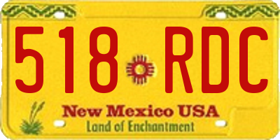 NM license plate 518RDC