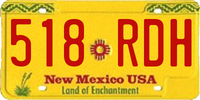 NM license plate 518RDH