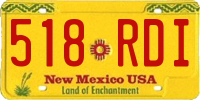 NM license plate 518RDI