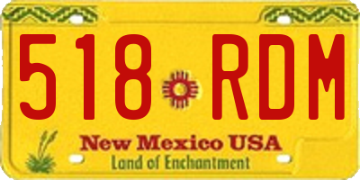 NM license plate 518RDM