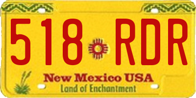 NM license plate 518RDR