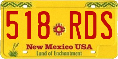NM license plate 518RDS