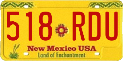 NM license plate 518RDU