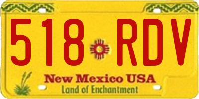 NM license plate 518RDV