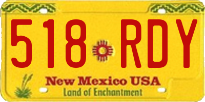 NM license plate 518RDY