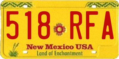 NM license plate 518RFA