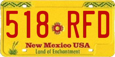 NM license plate 518RFD