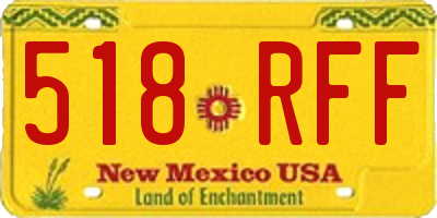 NM license plate 518RFF