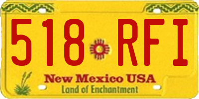 NM license plate 518RFI