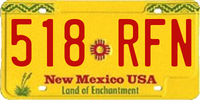 NM license plate 518RFN