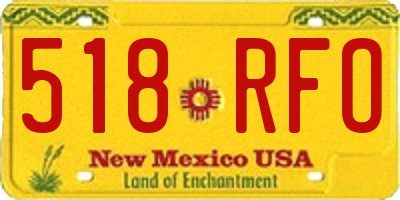 NM license plate 518RFO
