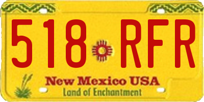 NM license plate 518RFR
