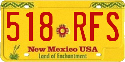 NM license plate 518RFS