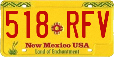 NM license plate 518RFV