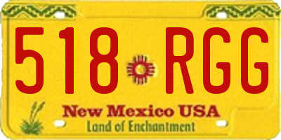 NM license plate 518RGG