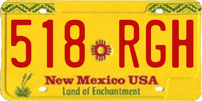 NM license plate 518RGH