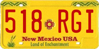 NM license plate 518RGI