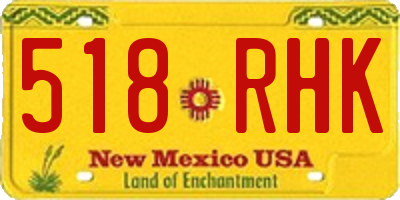 NM license plate 518RHK