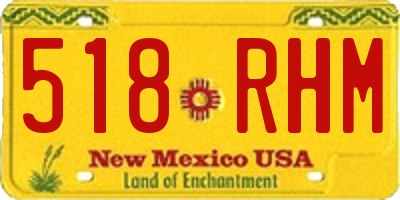 NM license plate 518RHM