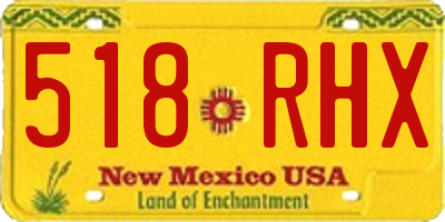 NM license plate 518RHX