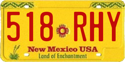 NM license plate 518RHY