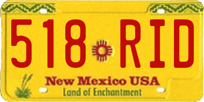 NM license plate 518RID
