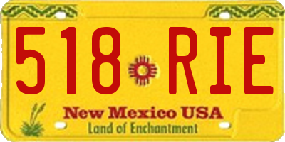 NM license plate 518RIE