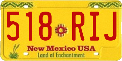 NM license plate 518RIJ