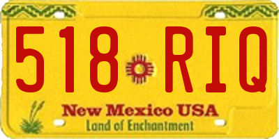 NM license plate 518RIQ