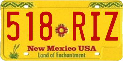 NM license plate 518RIZ