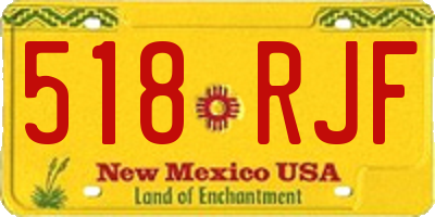 NM license plate 518RJF