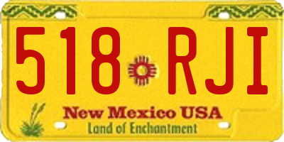 NM license plate 518RJI
