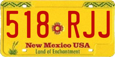 NM license plate 518RJJ