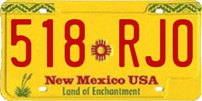 NM license plate 518RJO