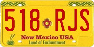NM license plate 518RJS