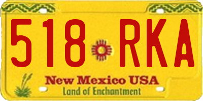 NM license plate 518RKA