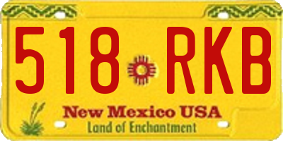 NM license plate 518RKB