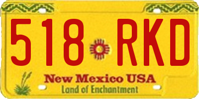 NM license plate 518RKD